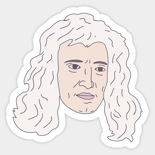 Isaac Newton - Famous Scientist - Calculus Inventor Sticker by DeWinnes